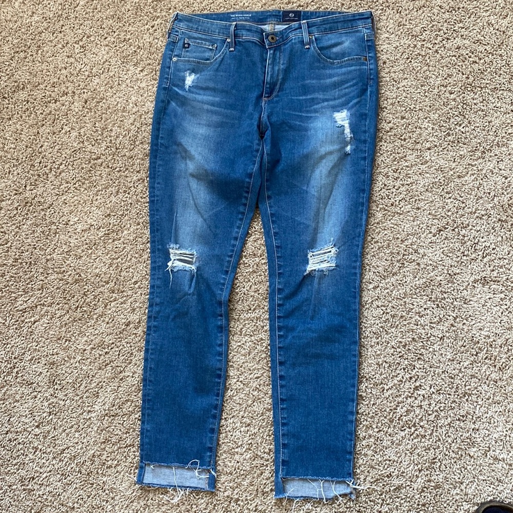 AG - The Middi Ankle distressed jeans